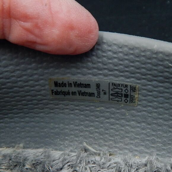 Crocs Women's Gray Mammoth Ballet Flats Slip On Size 7 Faux Fur Lined Shoes - Picture 10 of 12